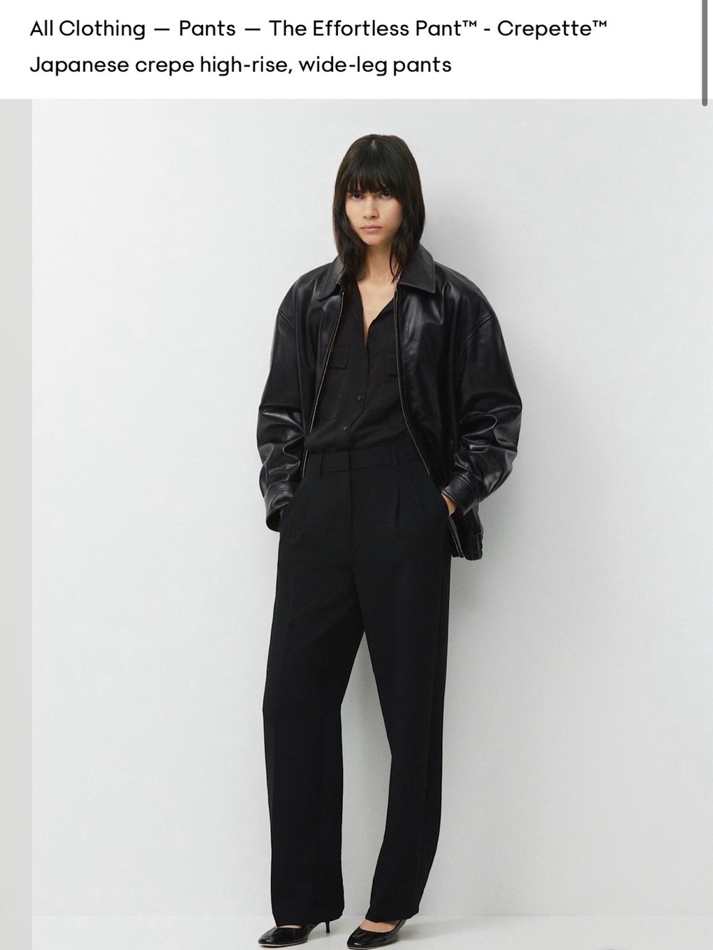 The Effortless Pant™ - High-Rise Wide-Leg Pants in Black